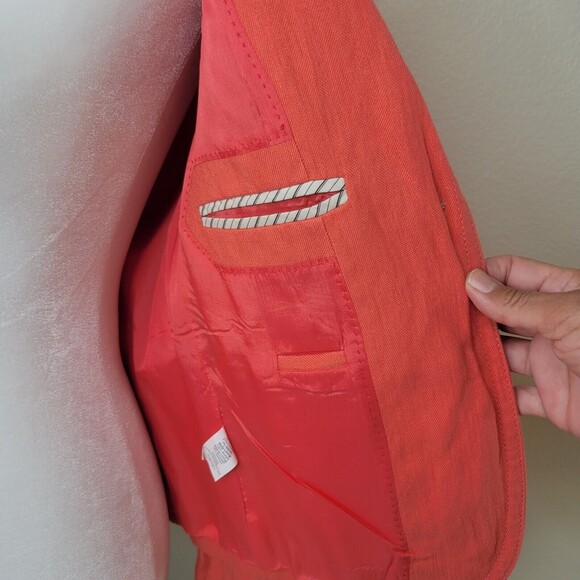 J Crew Schoolboy Structured Blazer Womens Size 2 Coral fully Lined Spring Preppy - Picture 10 of 16